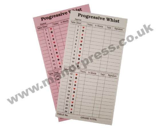 PROGRESSIVE WHIST SCORE CARDS 1 PACK